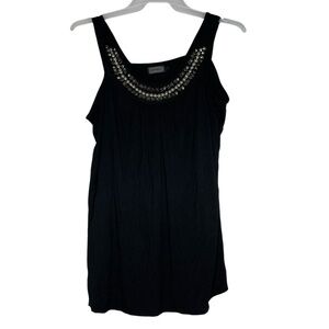 Effect Brand Black silver Studded tank top Poly/Cotton/Spandex Size Large